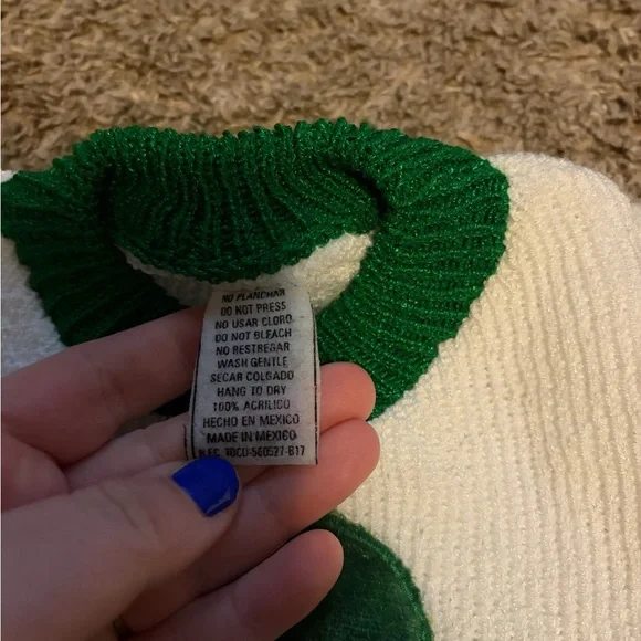 Vintage Knit Clown Infant Green & White 2 Piece Outfit - Picture 3 of 7